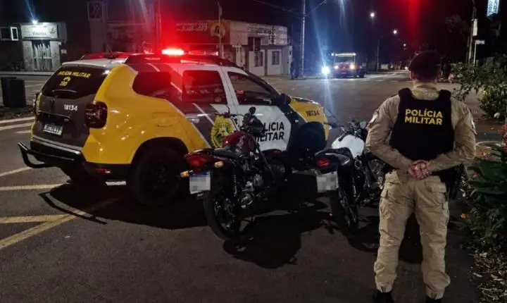PM apreende motocicletas com escapamento adulterado e irregularidades no centro de Palotina